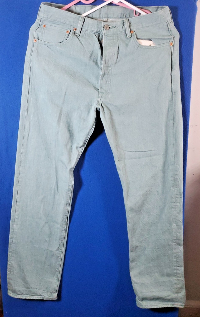 Levis 501xx White Oak Cone Denim Jeans Mens 36x34 Light Wash Button Fly Straight